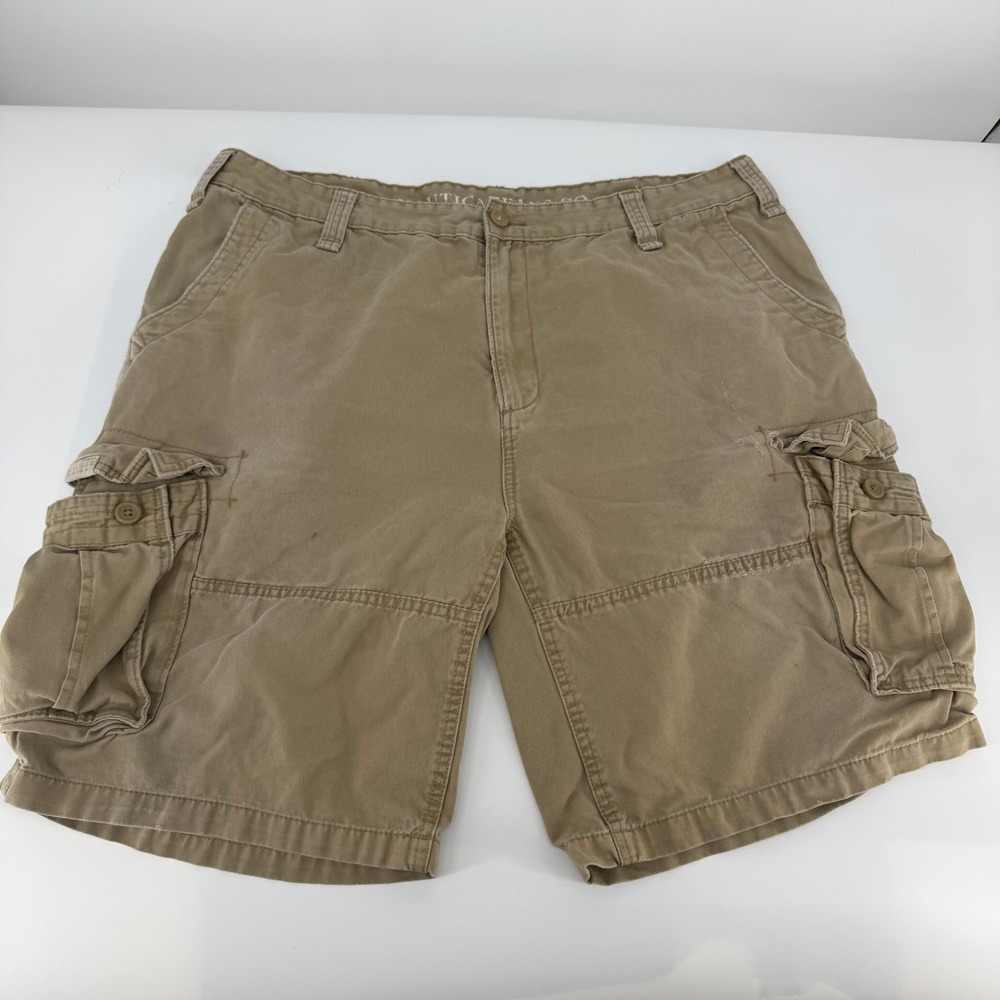 Nautica Cargo Shorts‎ Mens 42 Khaki  Cotton Multi Pocket Rugged Gorpcore Utility